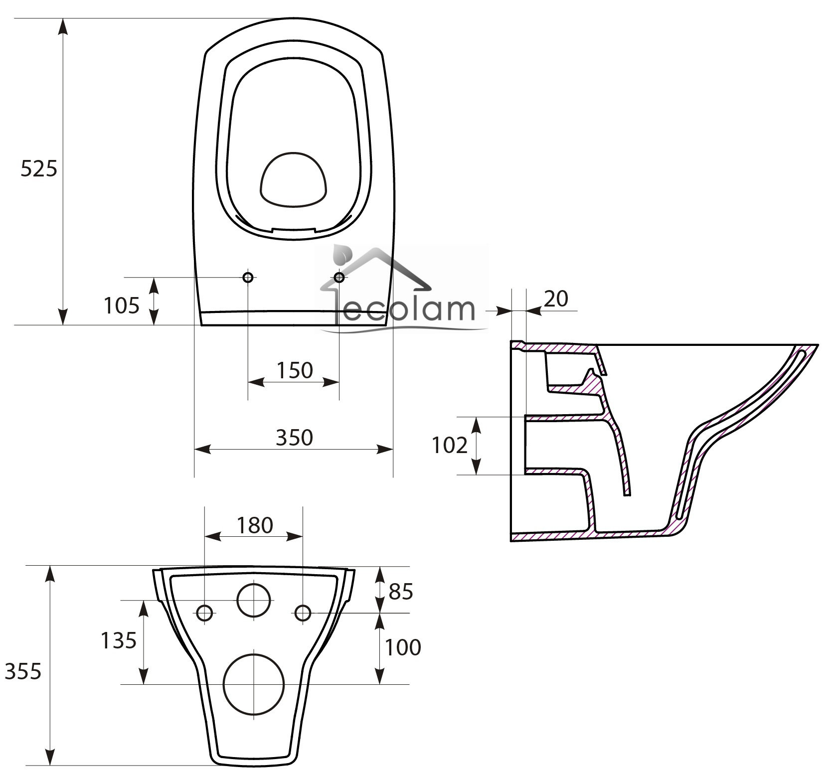 Installationswand wc tiefe