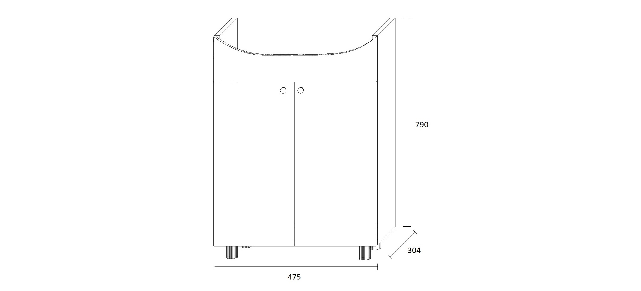 Waschbecken 50 Waschtisch Schrank Füße Türen -/+ Set Badmöbeln Schränke